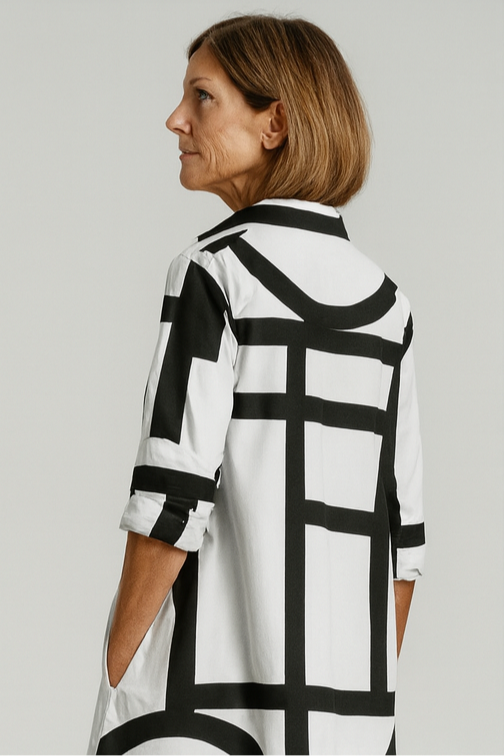 Gemma | Women’s Geometric Print Shirt Dress