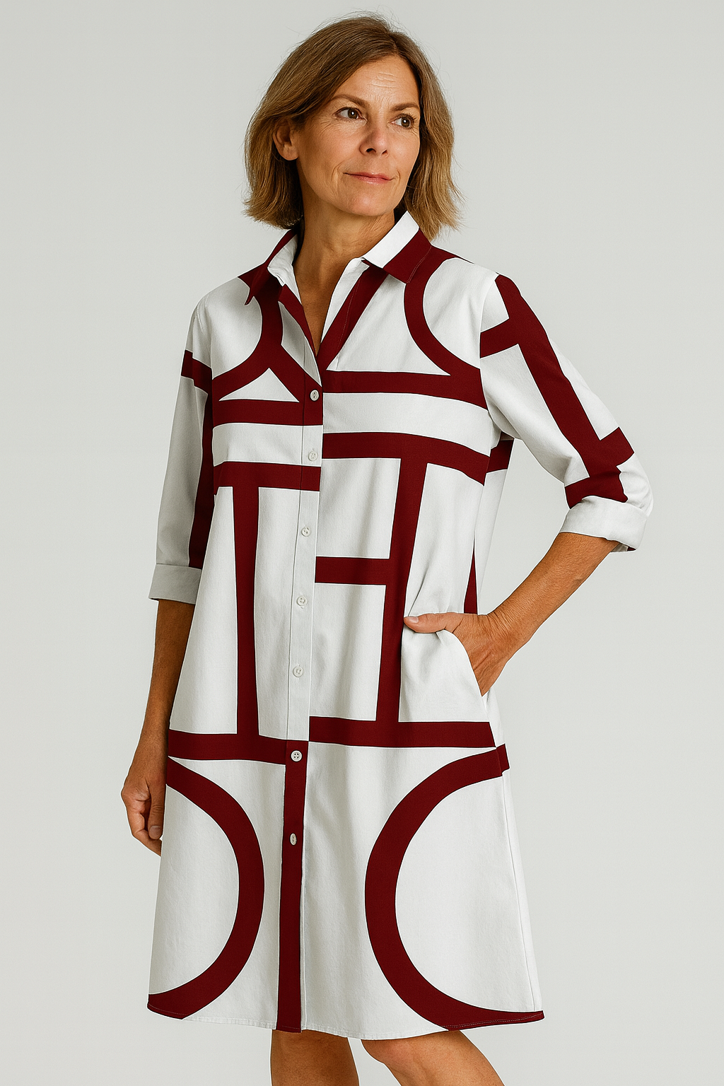 Gemma | Women’s Geometric Print Shirt Dress