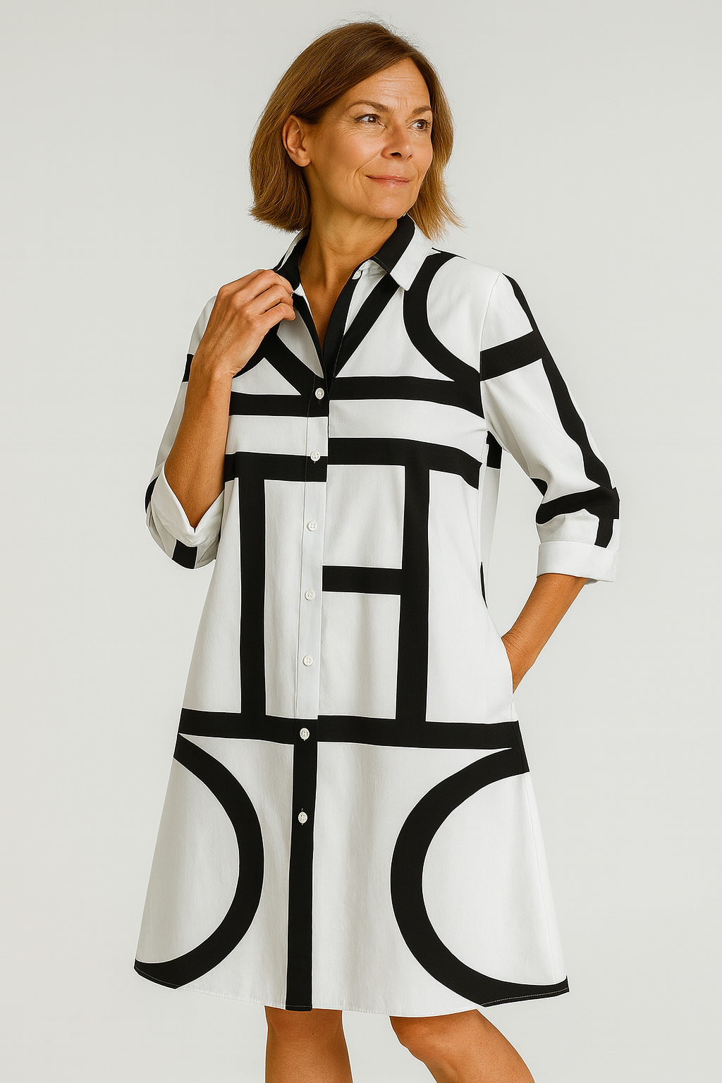 Gemma | Women’s Geometric Print Shirt Dress