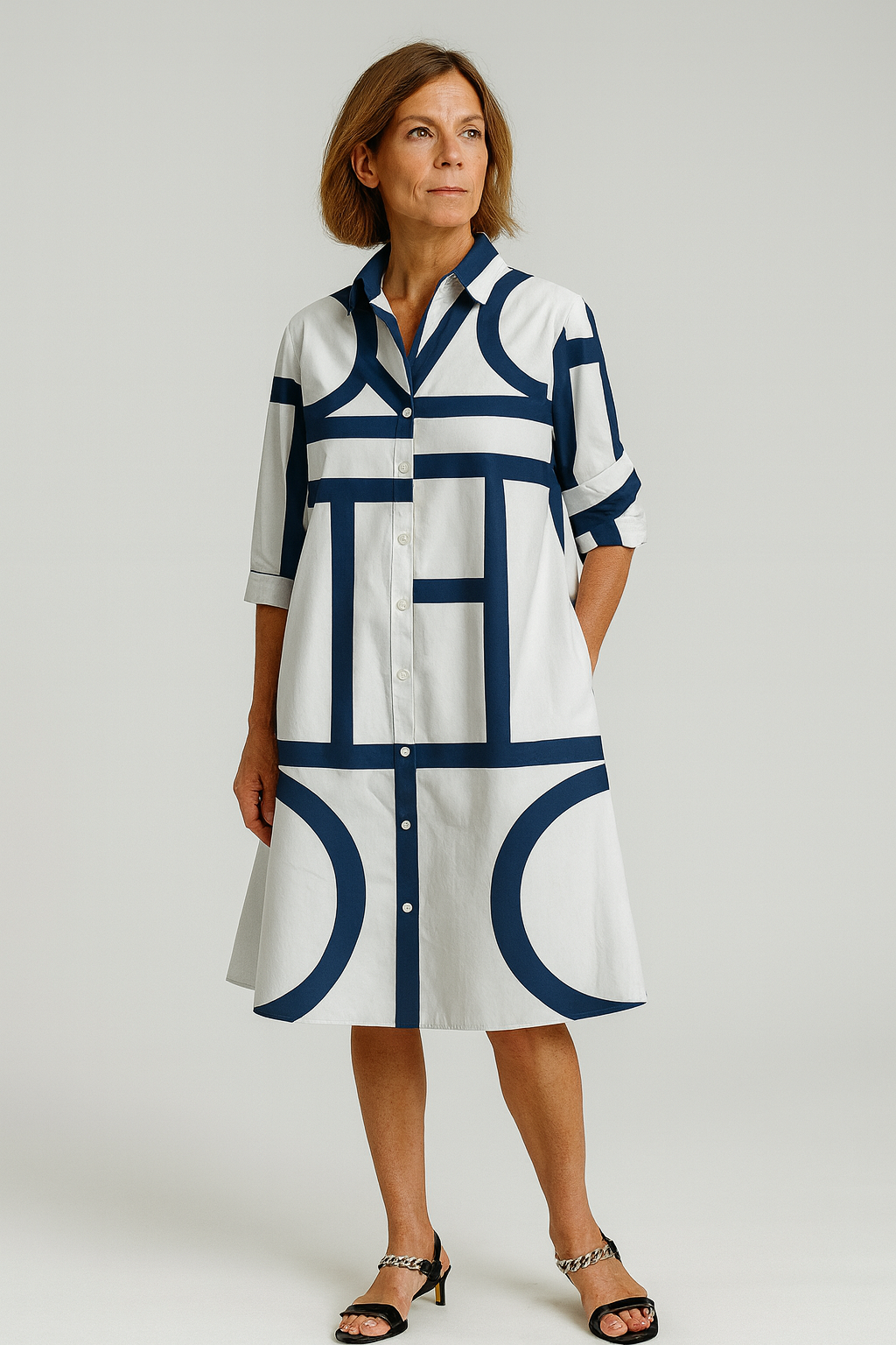 Gemma | Women’s Geometric Print Shirt Dress